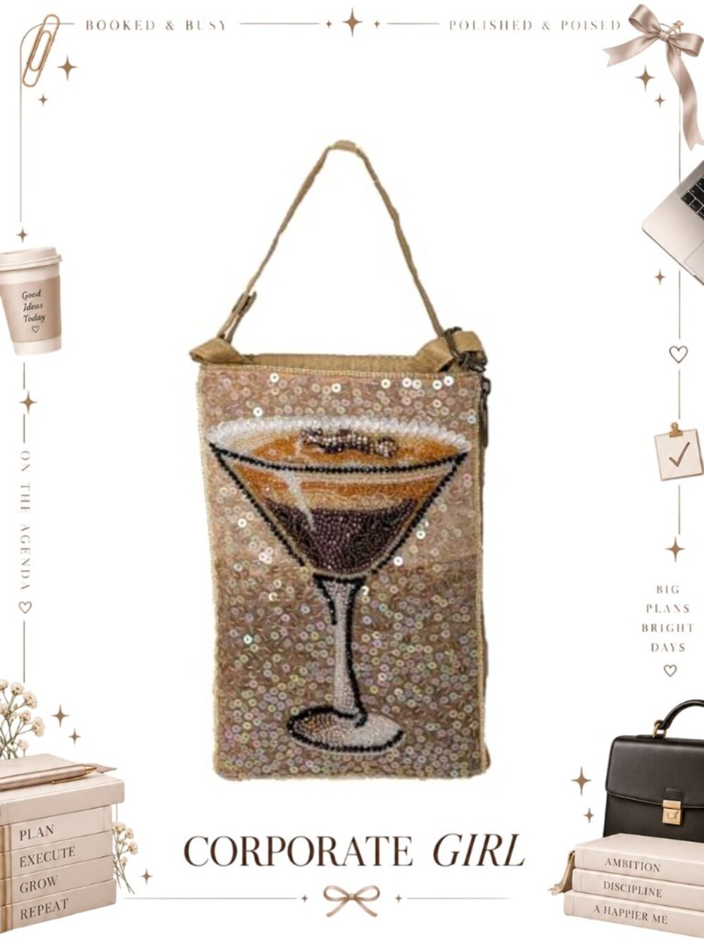 Beaded Phone Crossbody Mini Handbag Cocktail Party Bag